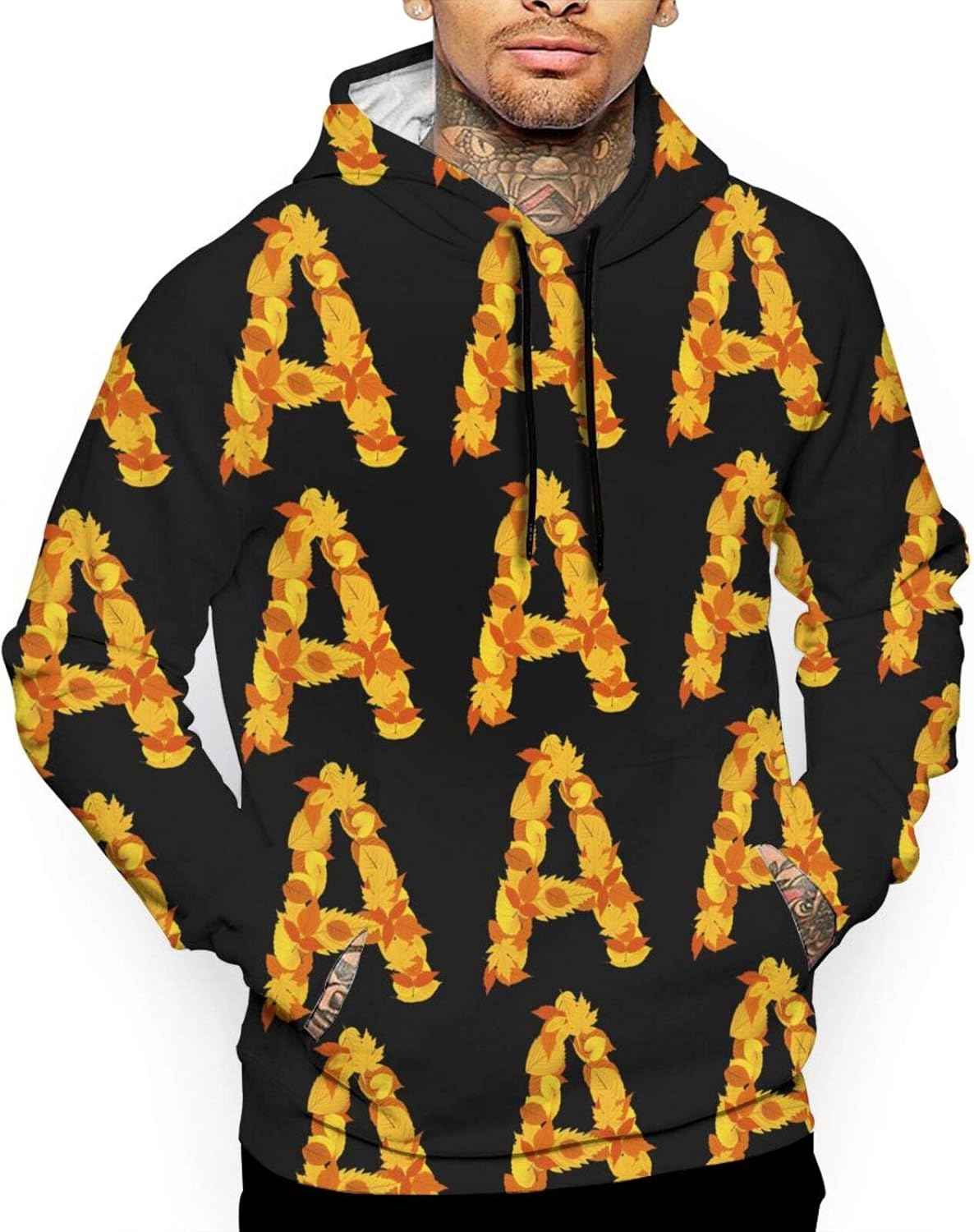 WAYMAY Maple Leaves Letter Hoodie Long Sleeve Pullover