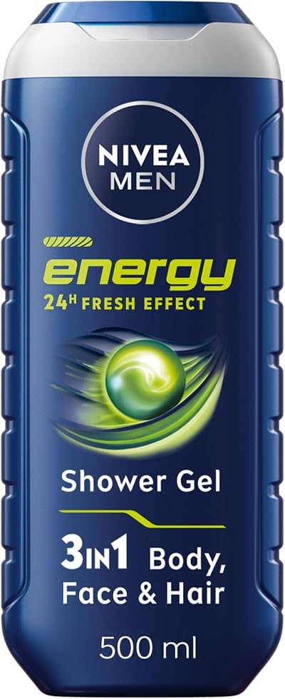 NIVEA MEN Energy Shower Gel 500 ml 3-in-1 Mint Extract Moisturising