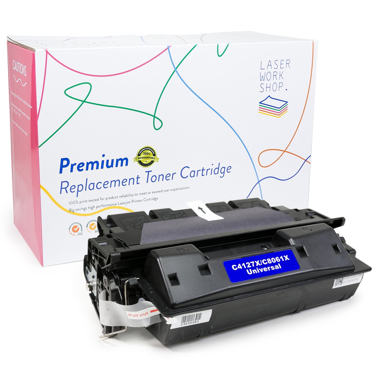 Laser Workshop BLACK Compatible Replacement Laser Toner Cartridge for HP C4127X C8061X LaserJet 4000 Series, 4050 Series, 4100 Series