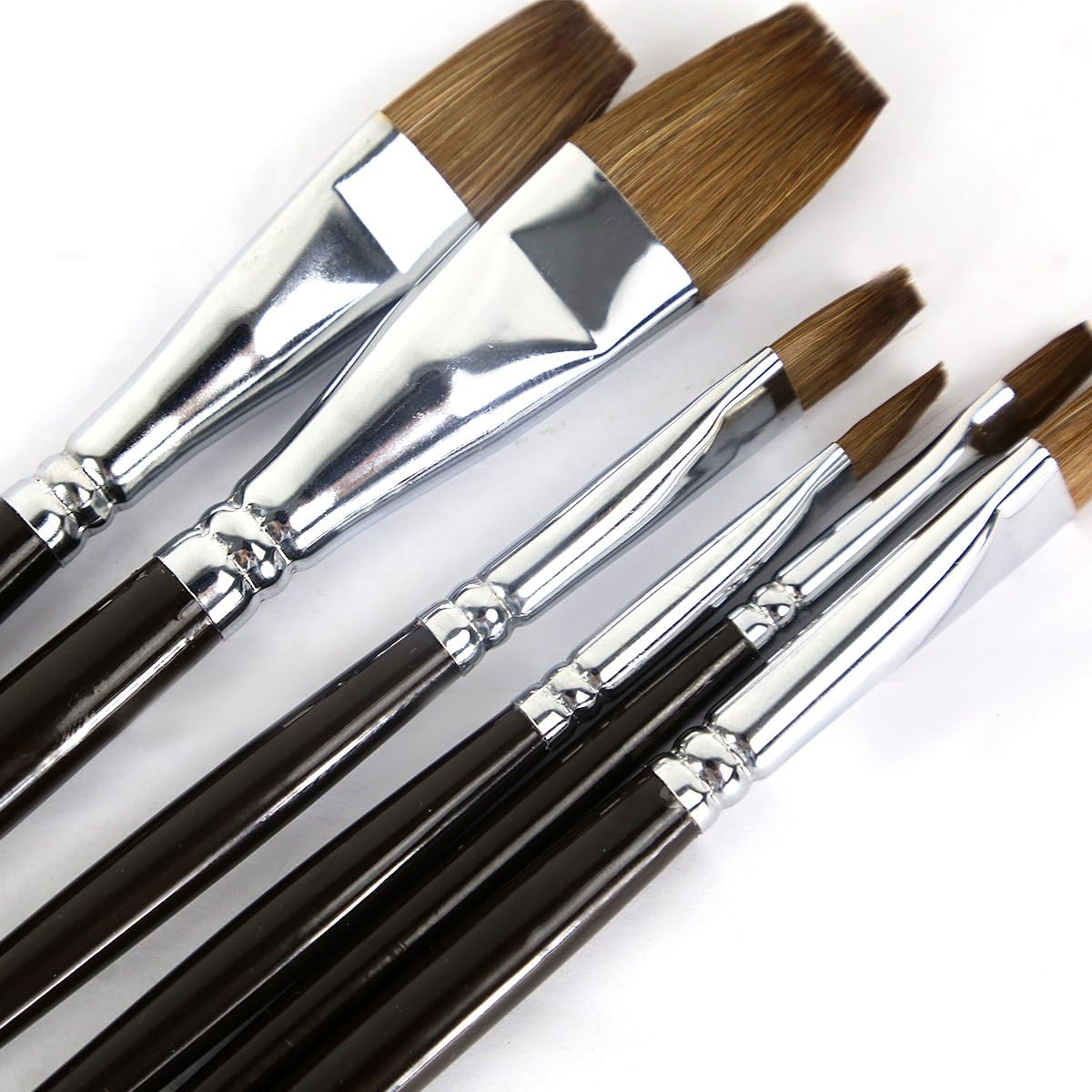 Long Handle, Flat Paint Brush Set For 