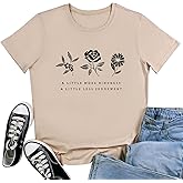 ROSEPARK Women Cotton Graphic Printed Soft Tee Shirts