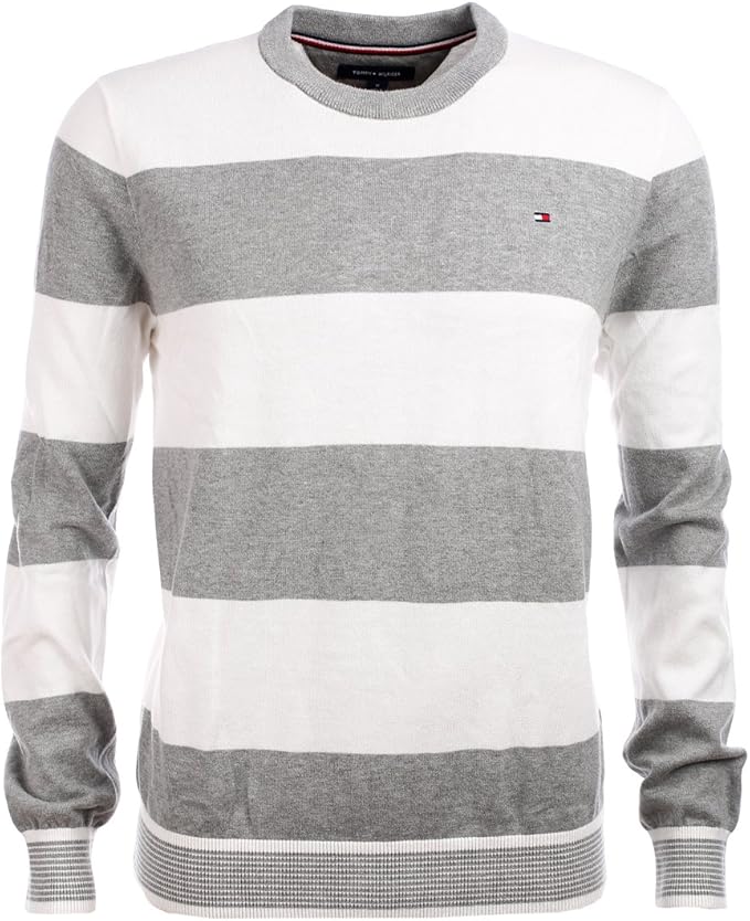 pullover grau wei� gestreift