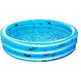 AsterOutdoor Kids Inflatable Swimming Pool 3 Rings Round Pools Baby Ball Pit Paddling Pool for Toddler/Kiddie/Girl/Boy, Indoo