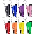 8 Pcs Car Window Breaker Tool Keychain,3 in 1 Glass Breaker and Seatbelt Cutter & Survival Whistle, Emergency Keychain Car Escape Tool Applicable to All Cars, Car Accessories