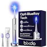 Bixdo Glossonic Brush PRO Rechargeable Electric Toothbrush for Adult Purple | 460nm Whitening Blue Light Tech, 31,000VPM Sonic Toothbrush, 180-Day Battery, 4 Brushing Modes w/ Smart Timer, 2 Brush Heads
