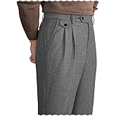 Mens Pants Tweed Herringbone Vintage Dress Pant Trousers Regular Fit Suit Pants for Men