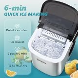 EUHOMY Ice Maker Countertop 9 Cubes in 6 Minutes Self-Cleaning 12kg/24h view 3