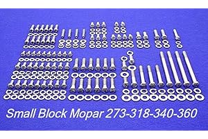 ALLOYBOLTZ - Stainless Steel Engine HEX Bolt KIT Compatible with The Small Block Mopar SBM 273 318 340 360 Engines
