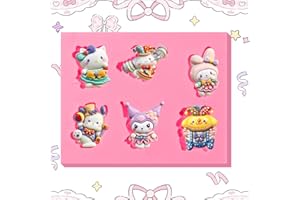 ICNYEKl 6-Cavity New Cartoon Cake Decoration Fondant Mold, Cartoon Kitten Chocolate Silicone Molds, for Kitchen Baking, Cooki