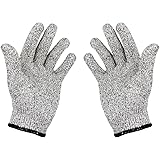 Cut Resistant Gloves,Balfer Level 5 Protection,EN388 Certified, Safty Oyster Dyneema Glove for Cooking Garden Electric Working Hands Protect (Black & Gray, Medium, 1 Pair)