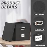 Aolawco Leather Vinyl Record Storage Box for 12 Inch Records Folding Crate view 3