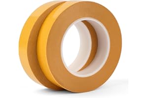 Opvixi Double Sided Woodworking Tape 1 Inch x 75 Feet (2-Pack), Residue-Free, Removable Strong Double Sided Tape for Woodworking, Double Sided Masking Tape for Wood Template, Edge Banding, Anchoring