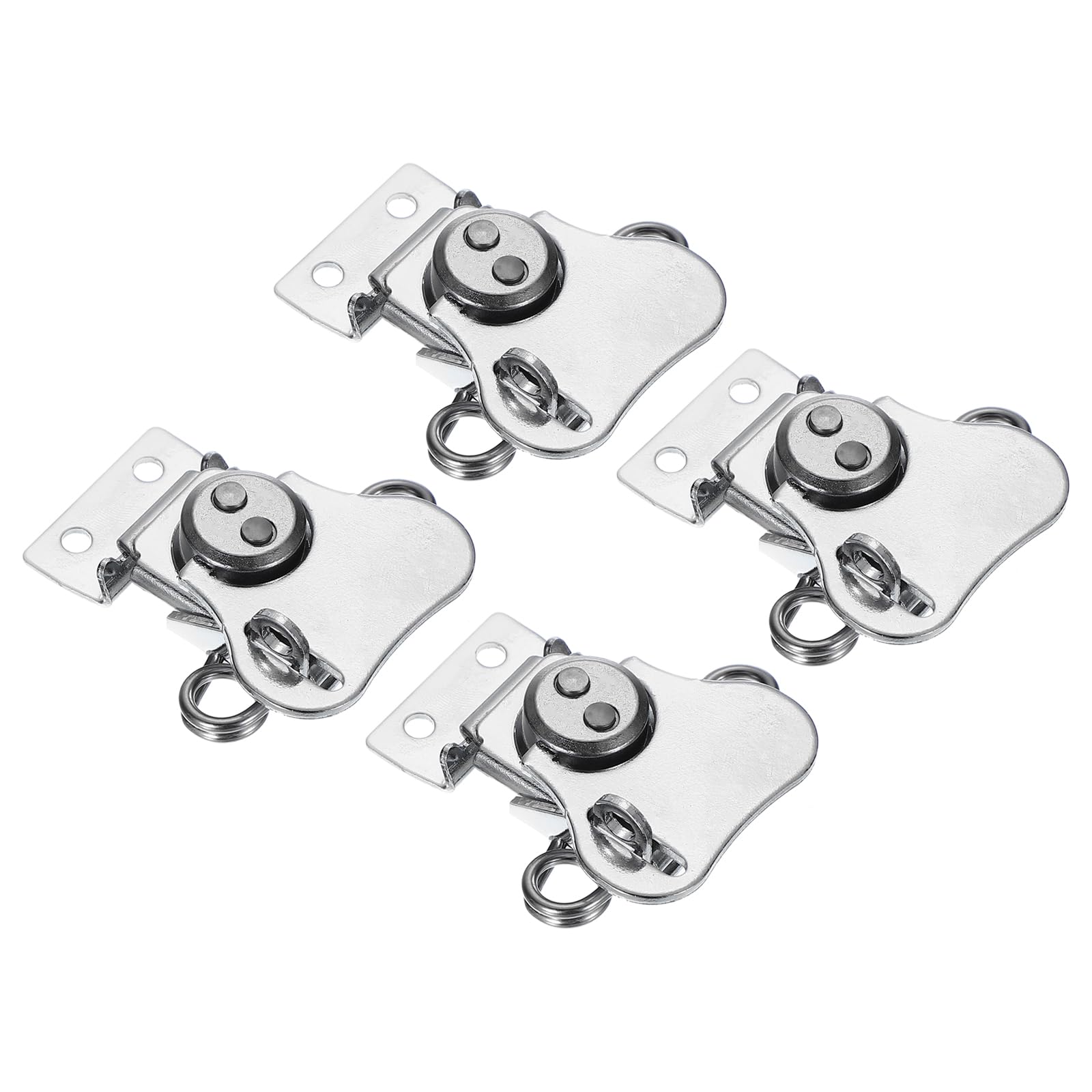 PATIKIL Spring Loaded Small Butterfly Twist Latch 2.2"x2", 4 Pack Steel Twist Latch and Keeper Toggle Clamp with Hole Metal Hardware for Case Box Chest Closure, Silver Tone