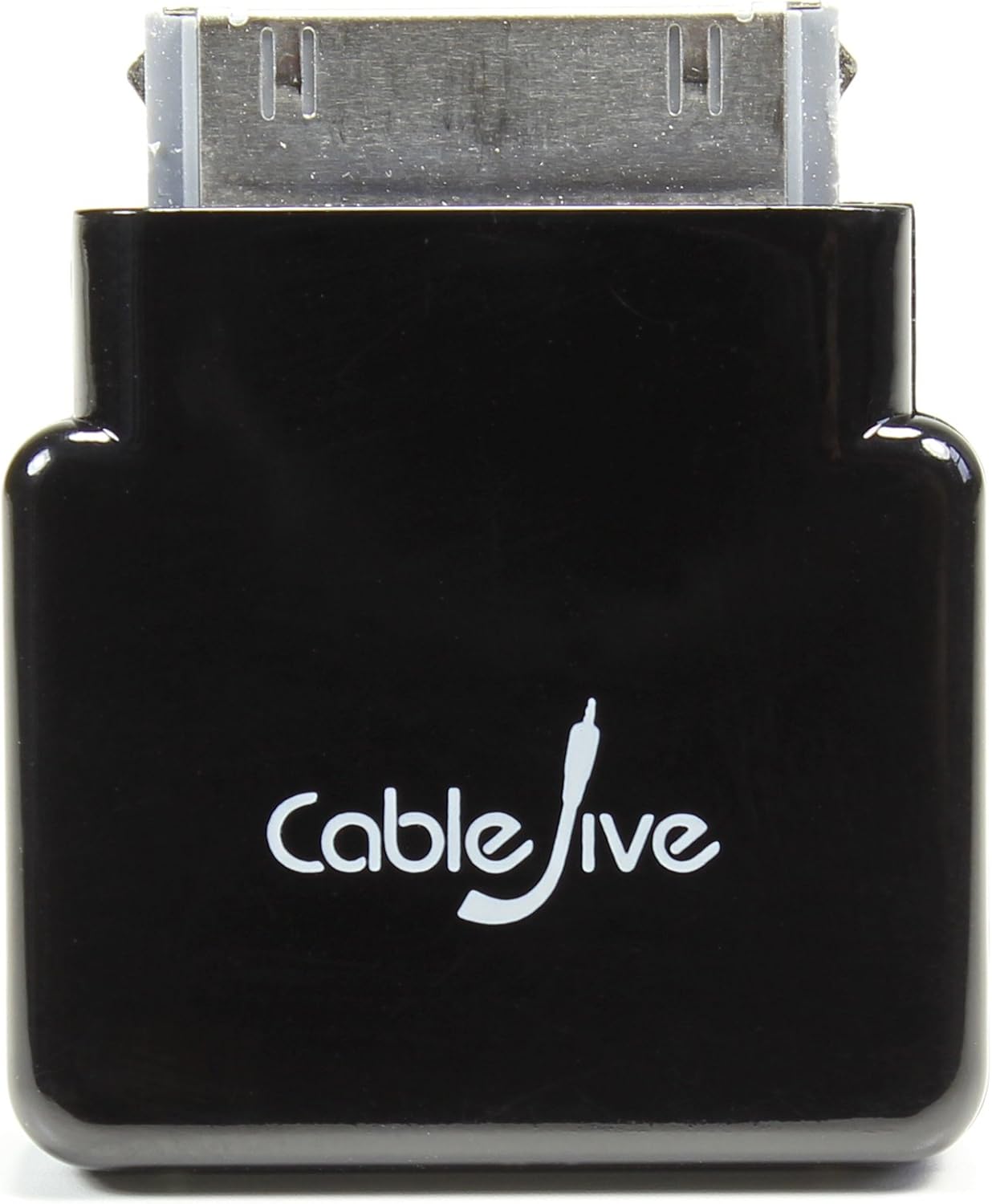 CableJive dockStubz Charge Converter and 30-pin Pass Through Adapter for iPhone iPod, and iPad, black