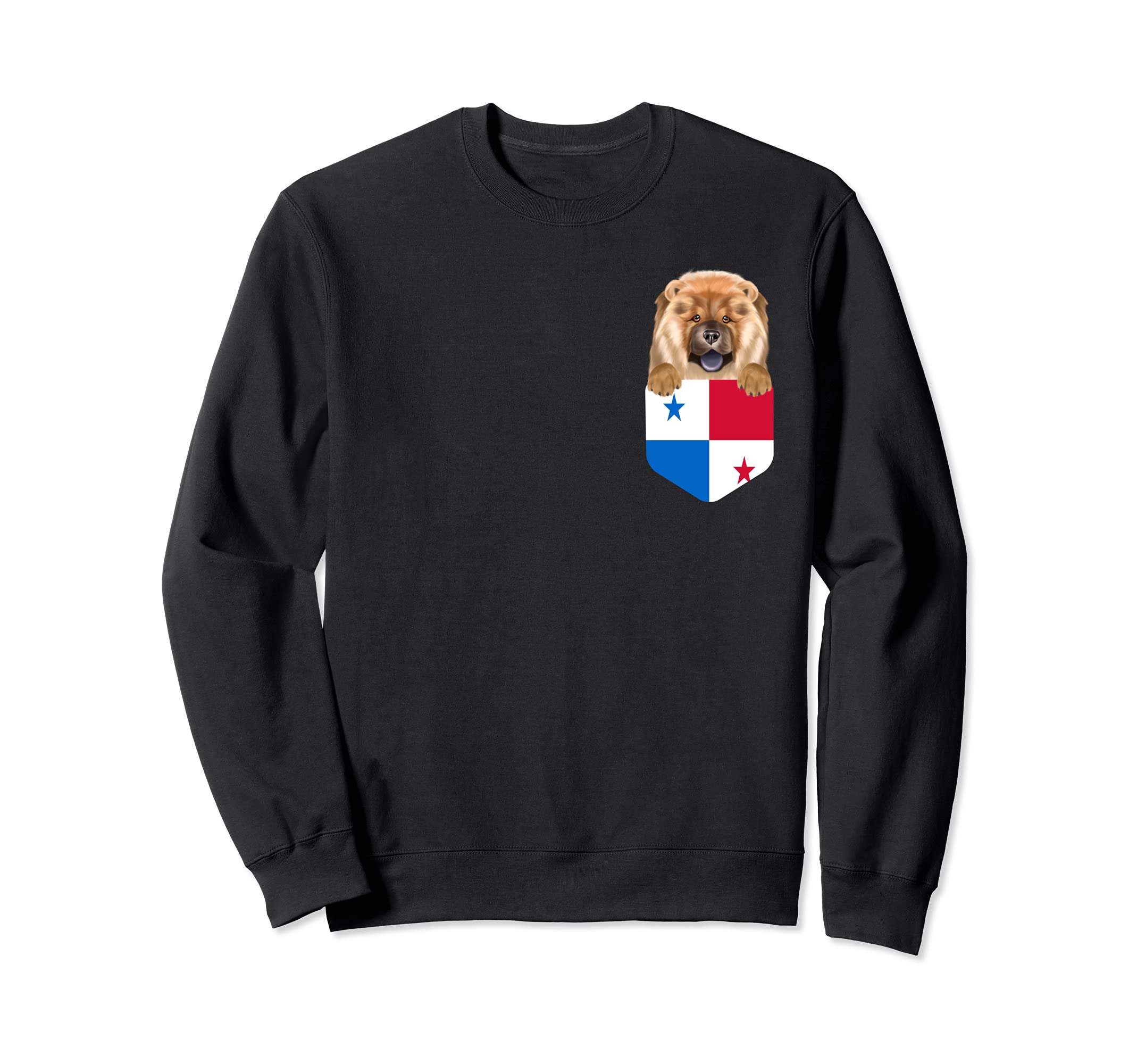 Panama Flag Chow Chow Dog In Pocket Sweatshirt