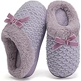WateLves Girls Slippers Kids Slip On Winter House Shoes Anti-Slip Soft Coral Fleece Slipper for Indoor & Outdoor
