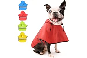 Candofly Dog Raincoat Hooded Poncho - Adjustable Waterproof Dog Rain Jacket Lightweight Reflective Dog Rain Coat Pet Slicker for Small Medium Large Dogs (Small, Bright Red)