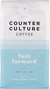 Counter Culture Coffee Fast Forward - Light Roast, Organic, Sustainably Farmed, Kosher, Whole Bean Coffee, 12 oz (1 Bag)