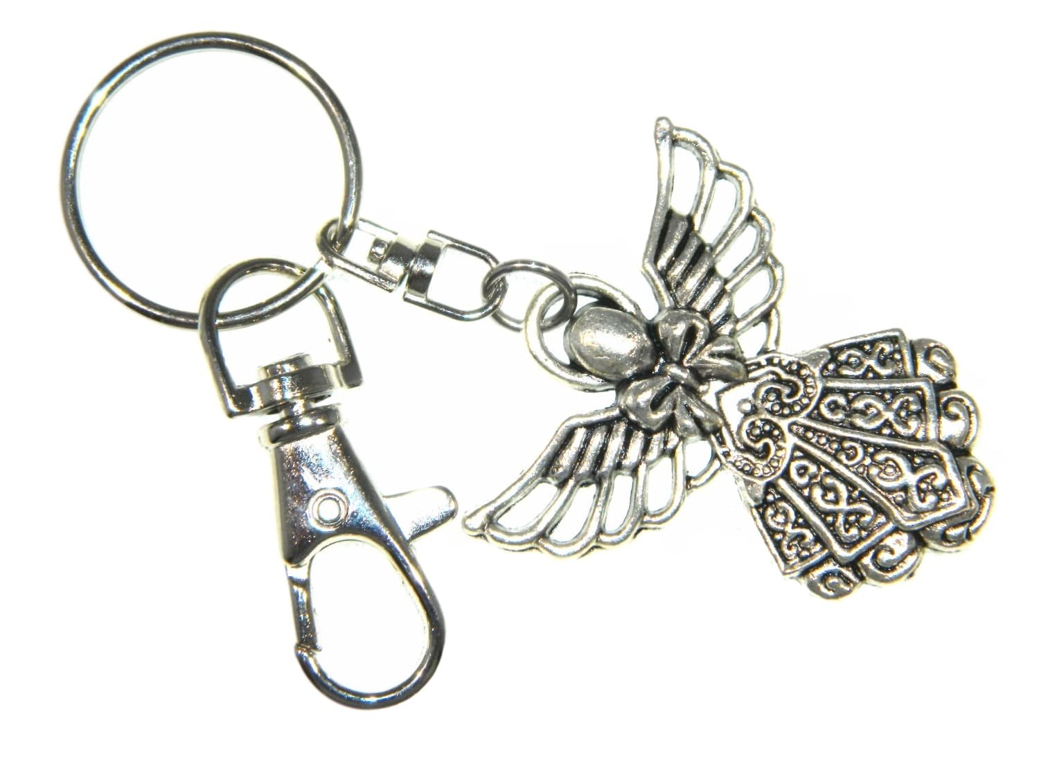 Jeannieparnell Z325H - Carded Guardian Angel Charm Keyring - Protection - Handmade
