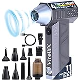 2in1 Electric Air Duster&Vacuum Cleaner - 150,000 RPM Compressed Air Duster with 4 Modes, Portable Air Blower & Rechargeable, Mini Blower for Computer, Keyboard, Electronics (Aircraft-Grade Aluminum)
