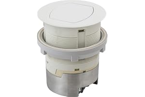 Bryant Electric RCT201W 15A 125V Tamper Resistant Pop-Up Countertop Receptacle Flush Mount, 15 Amp, Powder Coated White