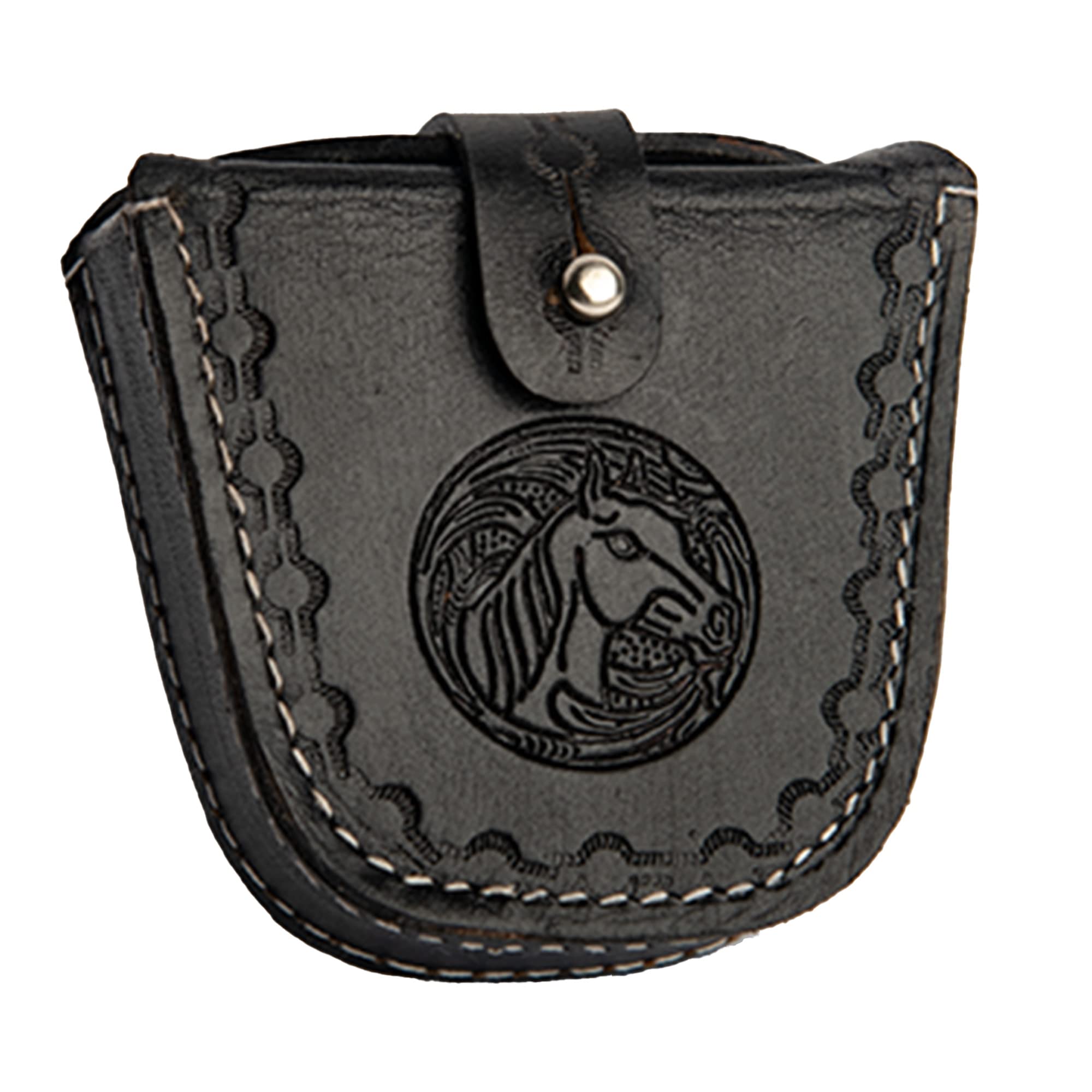 Hulara Top Grain Buff Leather Slingshot Ammo Holder Bag Storage Gun Ammo Case Brown with Belt Loop & Metal Closure Ammunition Pouch for Hunting