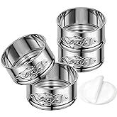 E-Gtong 4" Springform Cake Pan, 4 Pcs Stainless Steel Springform Pans with 50 Pcs Paper Liners, Leakproof & Nonstick Cheeseca