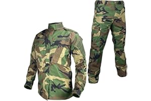 ATAIRSOFT Tactical Military Camo BDU Uniform Set for Men Combat Shirt & Pants Ripstop Apparel for Outdoor Hunting Airsoft Paintball