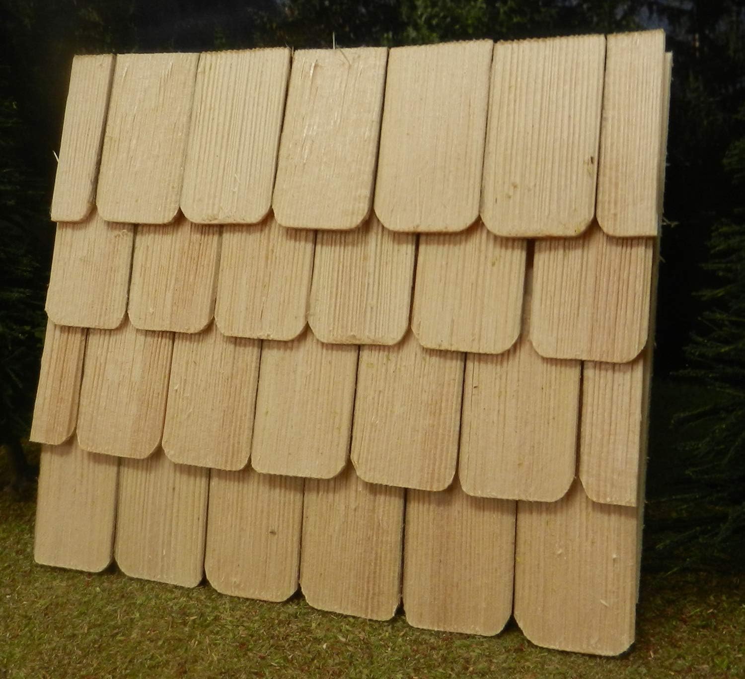 WeWi 100 Stück Dachschindel, handgeschlagen, naturfarben 4x2,3x0,3cm - Krippen