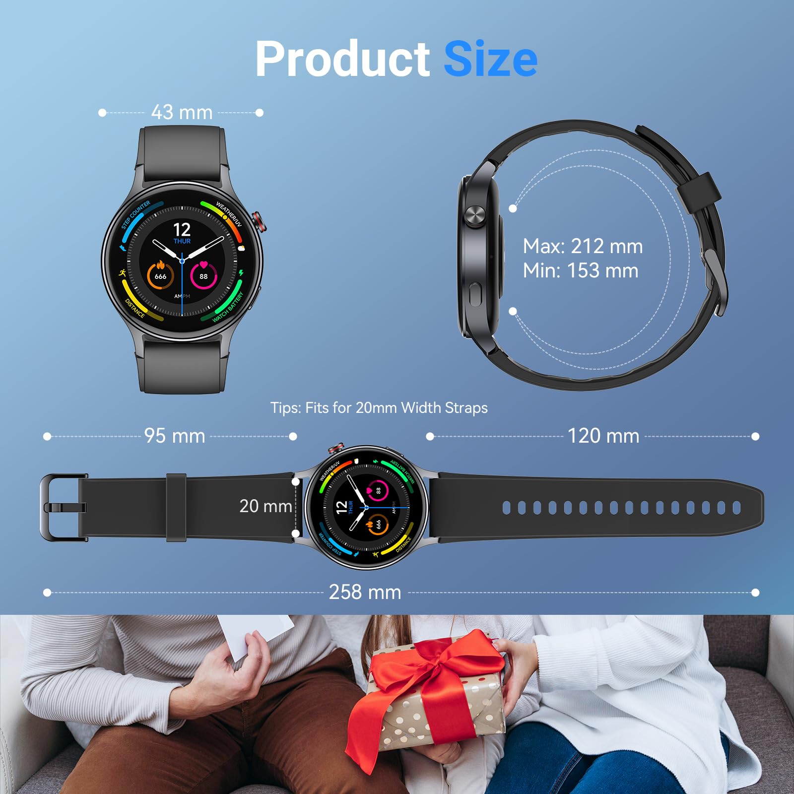 Fitpolo Smart Watch for Men and Women, 1.32\