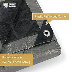 GUARD SHIELD Heavy Duty Tarp 8x10 Feet Silver/Black