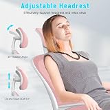 nasPaluro Office Desk Chair High Back Ergonomic Swivel Pink with Adjustable view 6