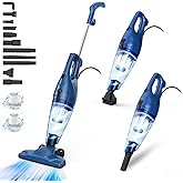 Corded Vacuum Cleaner, 12-in-1 Vacuum Cleaners for Home 15Kpa Power Suction Lightweight Stick Vacuum with Washable HEPA Filter Converts to a Handheld Vacuum for Home, Pet Hair, Carpet, Hard Floors