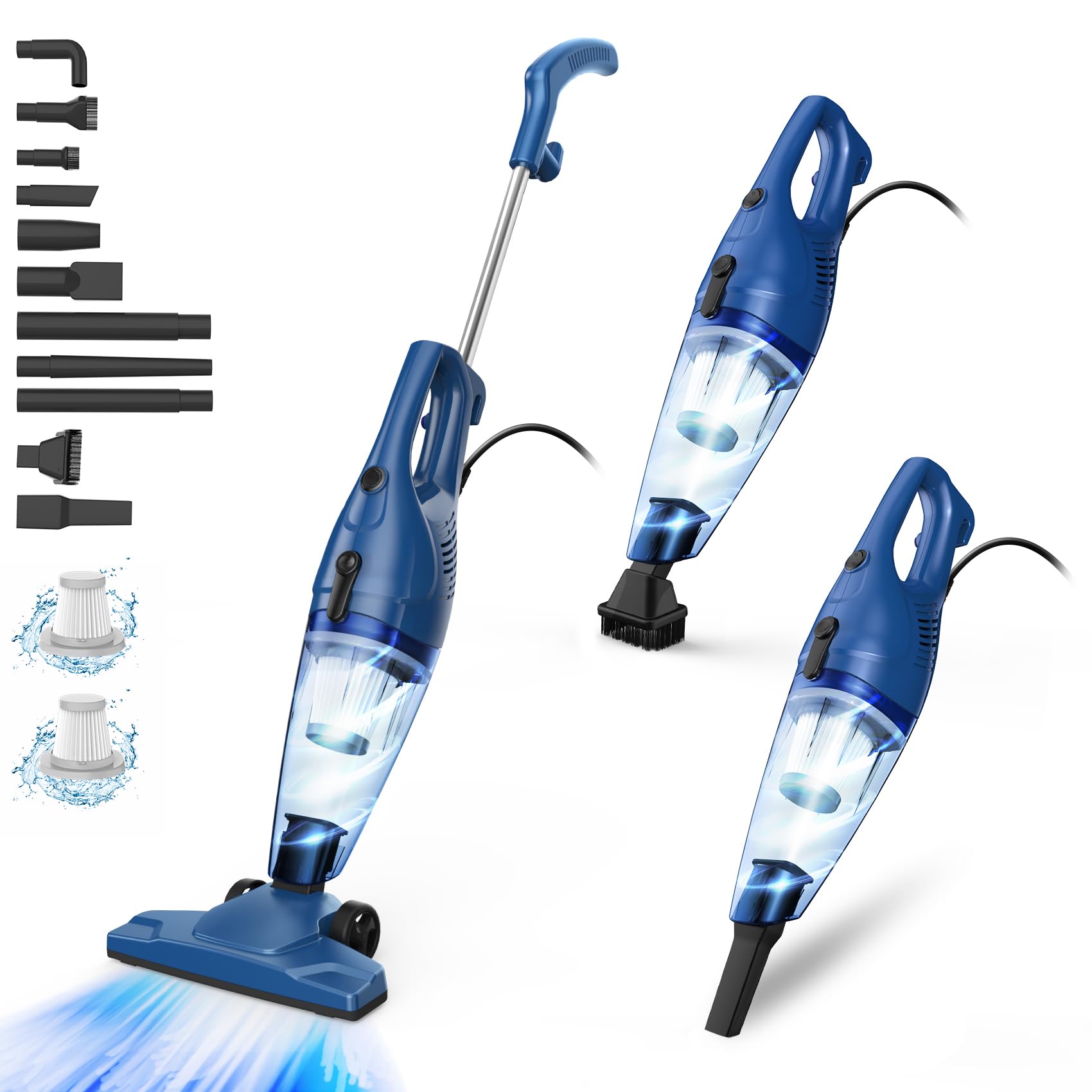 Photo 1 of Corded Vacuum Cleaner, 12-in-1 Vacuum Cleaners for Home 15Kpa Power Suction Lightweight Stick Vacuum with Washable HEPA Filter Converts to a Handheld Vacuum for Home, Pet Hair, Carpet, Hard Floors