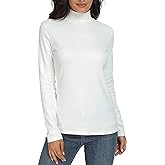 Udobana Women's Mock Turtleneck Cotton Long Sleeve Layering T Shirt Tops