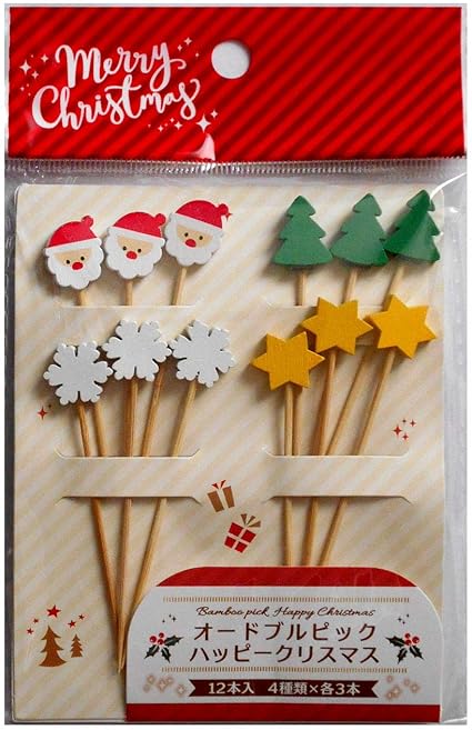 Amazon クリスマス パーティー オードブル ピック ピン 12本入り プラスアルファ カクテルピック オードブルピン