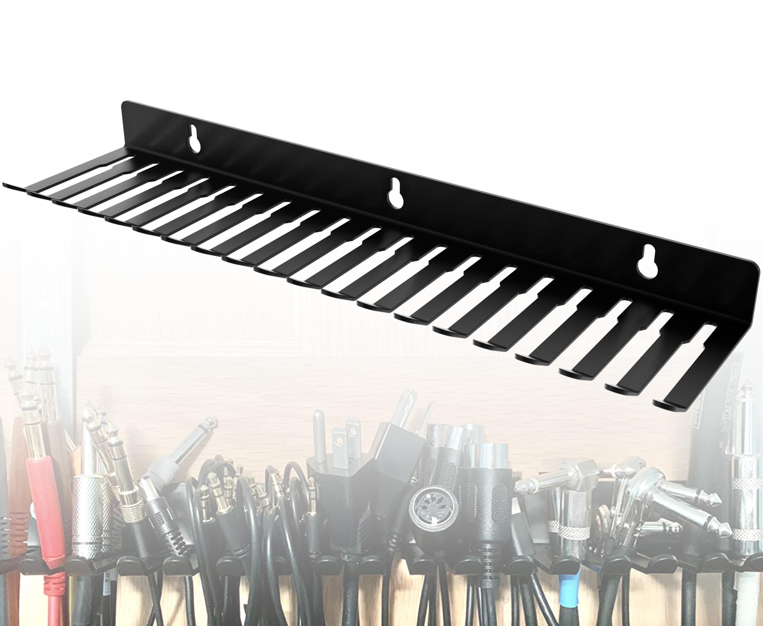 Photo 1 of 19 Slots Wall mountable Cable Hanger and Organizer,Cable Holder,Cable Organizer Studio Storage,Slots Width from 5.5 to 9.5mm for Cord Management Rack