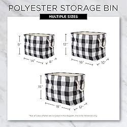 DII Polyester Storage Bin, Gold Metallic Collection