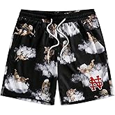 Verdusa Men's Cartoon Graphic Funny Shorts Streetwear Track Shorts with Pockets