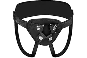 Adjustable Strap On Dildo Harness, Single hole Pegging Harness Leather Soft Ring Belt for Male and Female (Black)