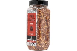 Soeos Chili Flakes, 7oz (198g), Medium Hot, Dried and Crushed Red Chili Pepper Flakes, Premium Chili Powder for Pizza, Chowder, Seafood, and Pasta