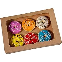 Brown Pastry Bakery Box 14x10x3inch,Large Donuts,Muffins,Cookies Boxes with PVC Window - Auto-Pop up Paper Box Nature Cardboa