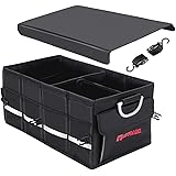AUTOARKMultipurpose Car SUV Trunk Organizer with Cover and Straps,Durable Collapsible Adjustable Compartments Cargo Storage,AK-132