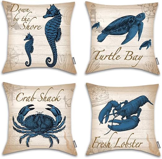 Amazon Com Onway Nautical Decor Beach Theme Throw Pillow Covers