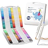 ENMY Acrylic Paint Marker Pens, 80 Colors Dual Tip Acrylic Markers with Portable Case for Art & Craft Supplies for Glass, Pot