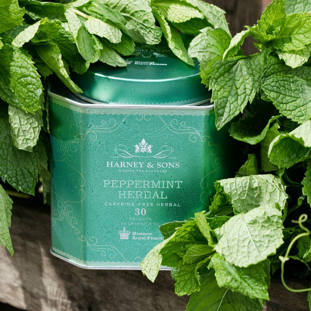 Harney & Sons Peppermint Herbal Tea in Sachets, Caffeine-Free Herbal, 30 Sachets : Herbal Teas : Grocery & Gourmet Food