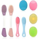 Silicone Face Scrubber & Exfoliator - 8 Piece Facial Cleansing Brush Set for Deep Cleaning, Blackhead & Acne Care, Ultra Soft Manual Pore Brush for Women & Men, Travel Friendly Skincare Tools