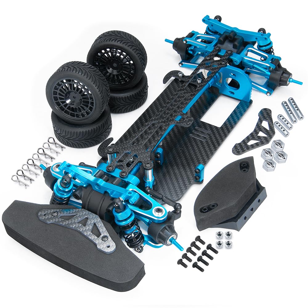 Photo 1 of MOHERO Aluminium Alloy &Carbon Fiber Shaft Drive 1/10 RC Touring Car Chassis Frame Body Kit with 4 Wheels for TT01 TT01E