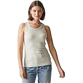 Michael Stars Women's Paloma Shine Tank Top, Wide Binding, Fitted, Slimming