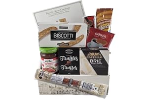 Gourmet Gift Basket: Canadian and European Products Only. Any Occasion Gift; Thank You, Birthday Gift - Biscotti, Cheese, Cho